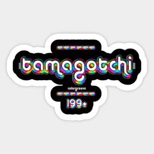 Tamagochi 1990 ColorGroove Retro-Rainbow-Tube nostalgia (wf) Sticker